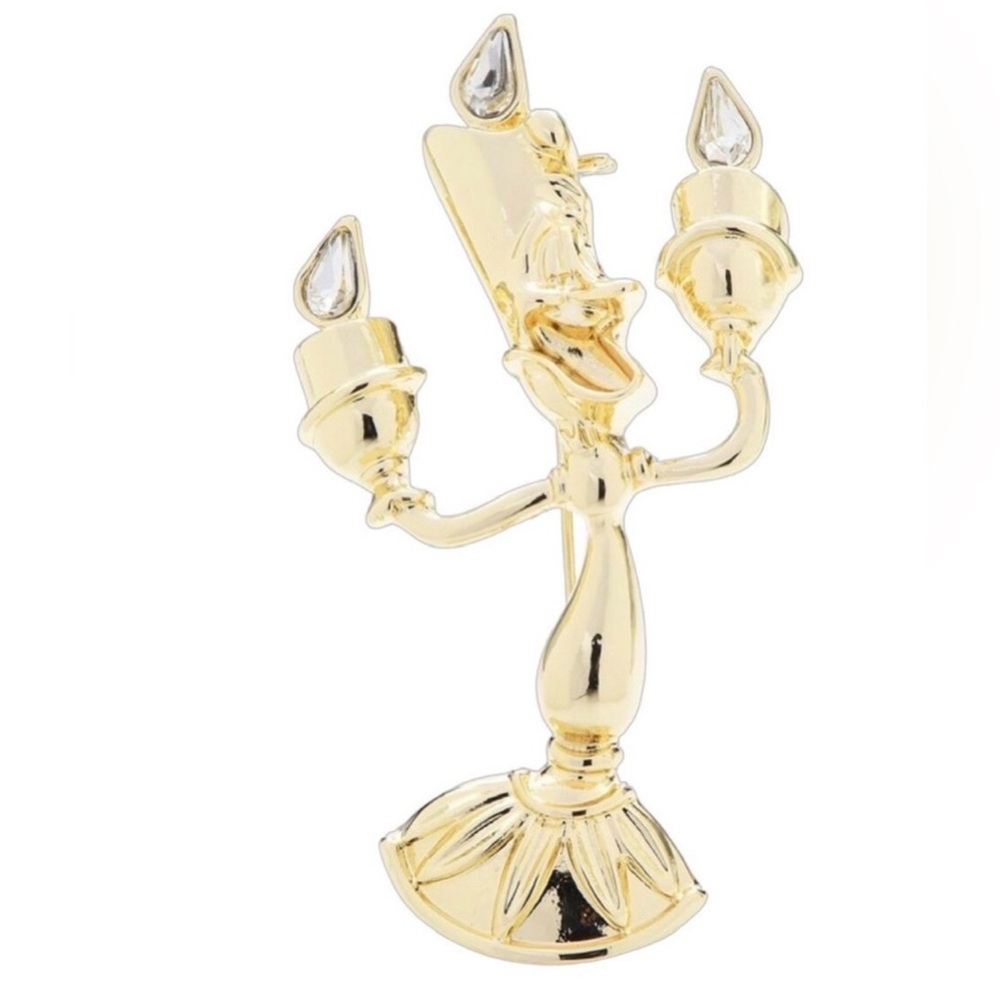 Gold Lumiere Candelabra Brooch